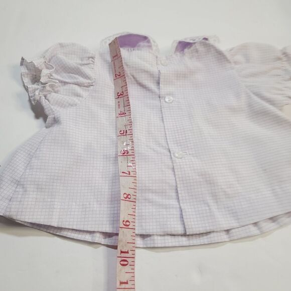 Vintage 90s Pastel Purple Checked Baby Girl Dress Elephant Hearts Balloons - Picture 9 of 10